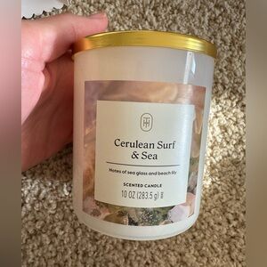 Threshold Cerulean Surf & Sea Candle - White and Gold
